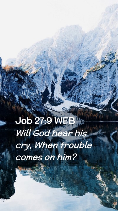 Picture 02 - Job 27:9 WEB Mobile Phone Wallpaper - Will God hear his cry, When trouble comes on - Mobile Bible Verse Wallpaper