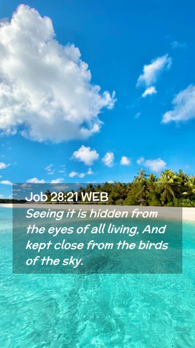 Picture 02 - Job 28:21 WEB Mobile Phone Wallpaper - Seeing it is hidden from the eyes of all living, - Mobile Bible Verse Wallpaper
