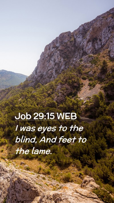 Picture 02 - Job 29:15 WEB Mobile Phone Wallpaper - I was eyes to the blind, And feet to the - Mobile Bible Verse Wallpaper