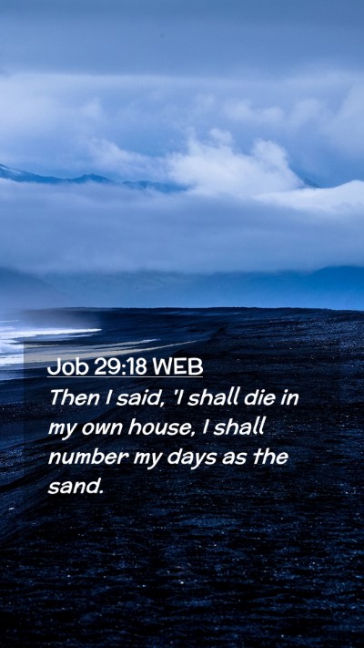 Picture 02 - Job 29:18 WEB Mobile Phone Wallpaper - Then I said, 'I shall die in my own house, I - Mobile Bible Verse Wallpaper