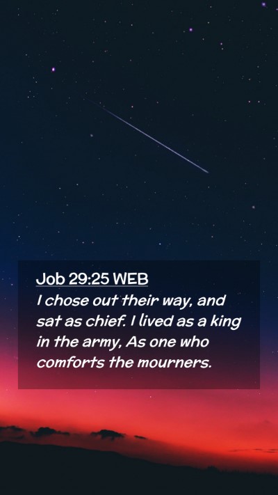 Picture 02 - Job 29:25 WEB Mobile Phone Wallpaper - I chose out their way, and sat as chief. I lived - Mobile Bible Verse Wallpaper