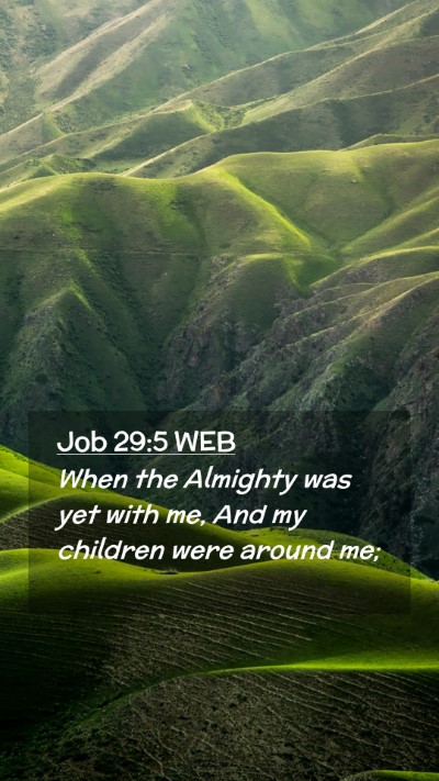 Picture 02 - Job 29:5 WEB Mobile Phone Wallpaper - When the Almighty was yet with me, And my - Mobile Bible Verse Wallpaper