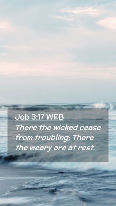 Picture 02 - Job 3:17 WEB Mobile Phone Wallpaper - There the wicked cease from troubling; There the - Mobile Bible Verse Wallpaper