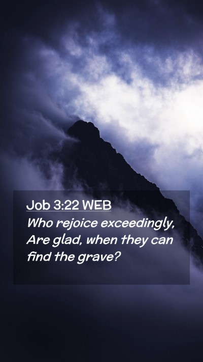 Picture 02 - Job 3:22 WEB Mobile Phone Wallpaper - Who rejoice exceedingly, Are glad, when they can - Mobile Bible Verse Wallpaper