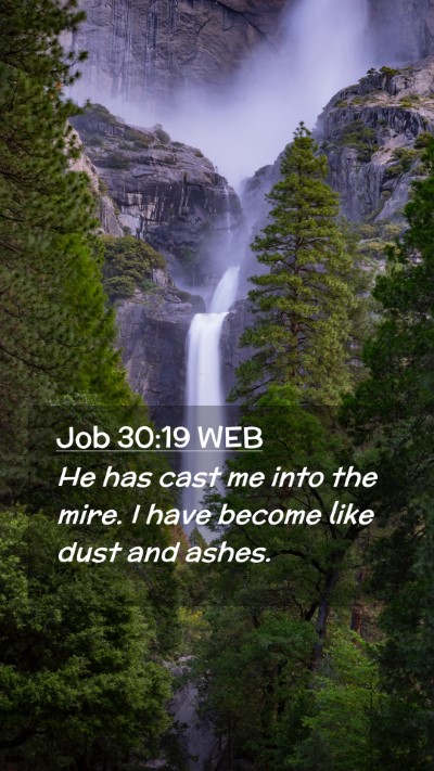 Picture 02 - Job 30:19 WEB Mobile Phone Wallpaper - He has cast me into the mire. I have become like - Mobile Bible Verse Wallpaper