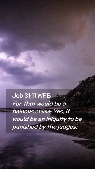 Picture 02 - Job 31:11 WEB Mobile Phone Wallpaper - For that would be a heinous crime; Yes, it would - Mobile Bible Verse Wallpaper