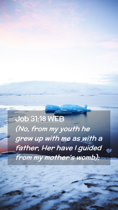 Picture 02 - Job 31:18 WEB Mobile Phone Wallpaper - (No, from my youth he grew up with me as with a - Mobile Bible Verse Wallpaper