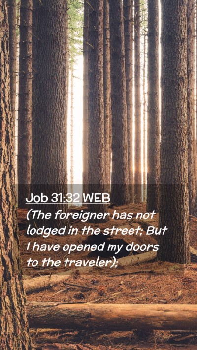 Picture 02 - Job 31:32 WEB Mobile Phone Wallpaper - (The foreigner has not lodged in the street; But - Mobile Bible Verse Wallpaper