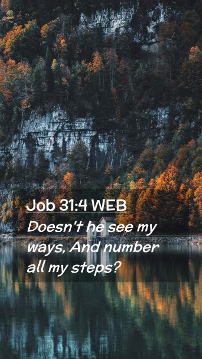 Picture 02 - Job 31:4 WEB Mobile Phone Wallpaper - Doesn't he see my ways, And number all my - Mobile Bible Verse Wallpaper