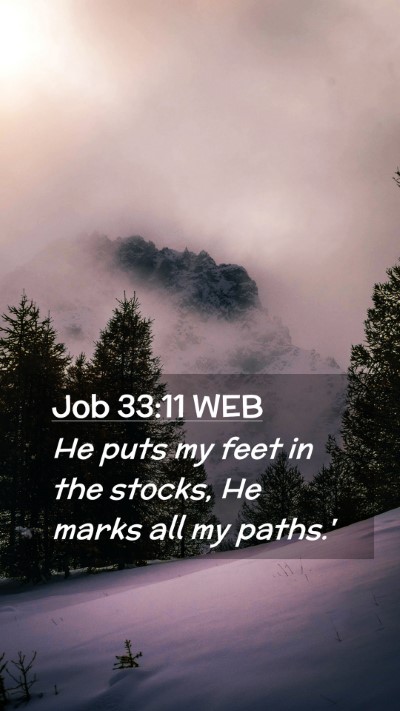 Picture 02 - Job 33:11 WEB Mobile Phone Wallpaper - He puts my feet in the stocks, He marks all my - Mobile Bible Verse Wallpaper