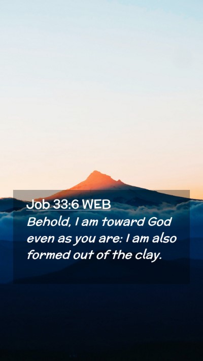 Picture 02 - Job 33:6 WEB Mobile Phone Wallpaper - Behold, I am toward God even as you are: I am - Mobile Bible Verse Wallpaper