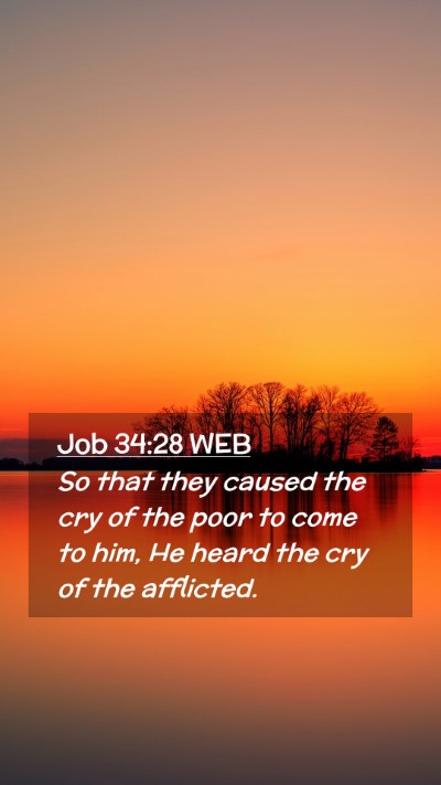 Picture 02 - Job 34:28 WEB Mobile Phone Wallpaper - So that they caused the cry of the poor to come - Mobile Bible Verse Wallpaper