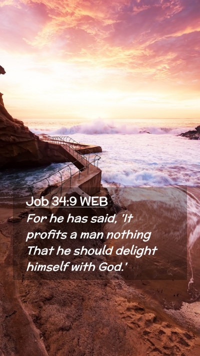 Picture 02 - Job 34:9 WEB Mobile Phone Wallpaper - For he has said, 'It profits a man nothing That - Mobile Bible Verse Wallpaper