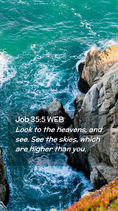 Picture 02 - Job 35:5 WEB Mobile Phone Wallpaper - Look to the heavens, and see. See the skies, - Mobile Bible Verse Wallpaper