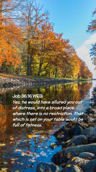 Picture 02 - Job 36:16 WEB Mobile Phone Wallpaper - Yes, he would have allured you out of distress, - Mobile Bible Verse Wallpaper