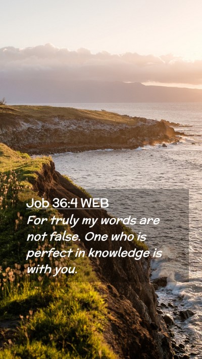 Picture 02 - Job 36:4 WEB Mobile Phone Wallpaper - For truly my words are not false. One who is - Mobile Bible Verse Wallpaper