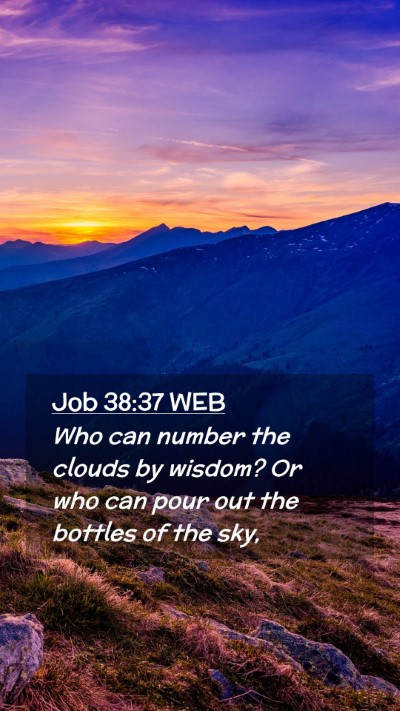 Picture 02 - Job 38:37 WEB Mobile Phone Wallpaper - Who can number the clouds by wisdom? Or who can - Mobile Bible Verse Wallpaper