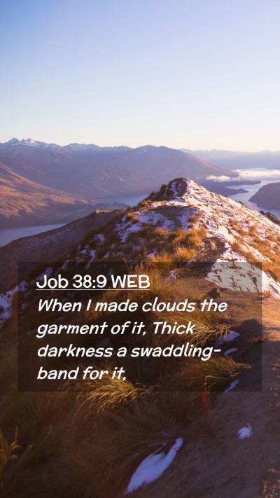 Picture 02 - Job 38:9 WEB Mobile Phone Wallpaper - When I made clouds the garment of it, Thick - Mobile Bible Verse Wallpaper