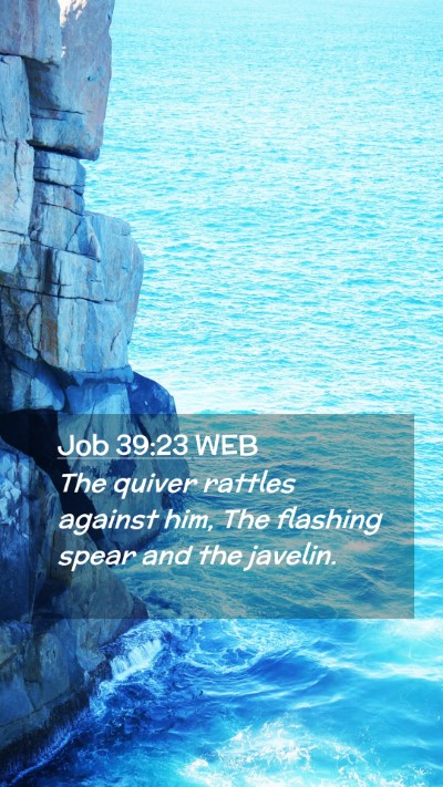Picture 02 - Job 39:23 WEB Mobile Phone Wallpaper - The quiver rattles against him, The flashing - Mobile Bible Verse Wallpaper