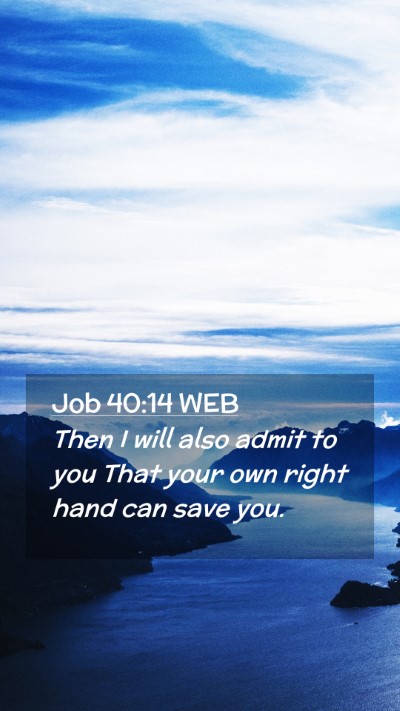 Picture 02 - Job 40:14 WEB Mobile Phone Wallpaper - Then I will also admit to you That your own right - Mobile Bible Verse Wallpaper