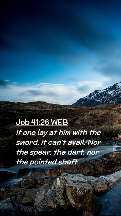 Picture 02 - Job 41:26 WEB Mobile Phone Wallpaper - If one lay at him with the sword, it can't avail; - Mobile Bible Verse Wallpaper