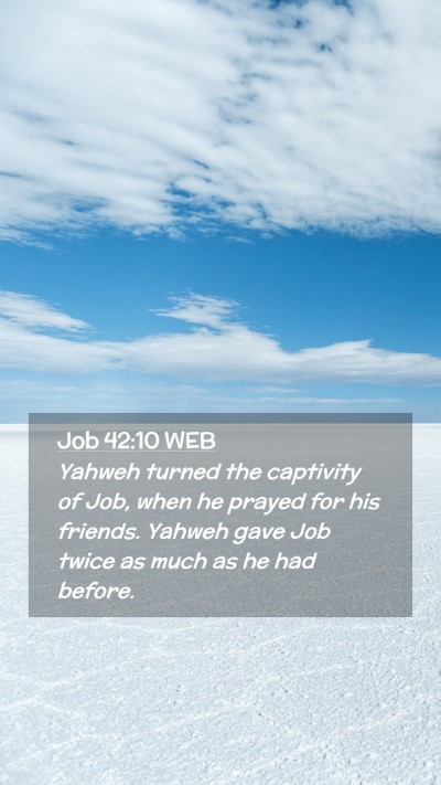 Picture 02 - Job 42:10 WEB Mobile Phone Wallpaper - Yahweh turned the captivity of Job, when he - Mobile Bible Verse Wallpaper