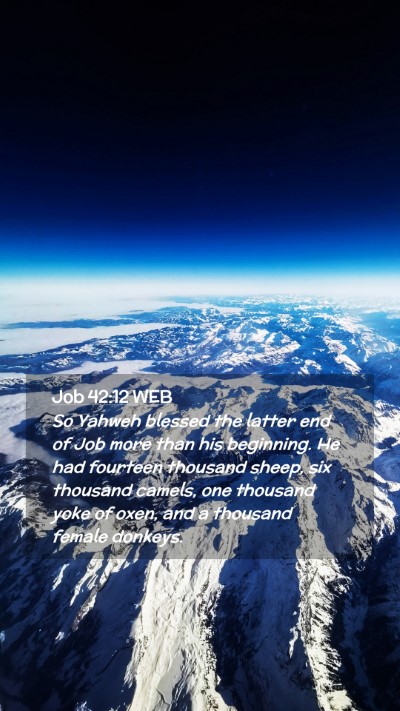 Picture 02 - Job 42:12 WEB Mobile Phone Wallpaper - So Yahweh blessed the latter end of Job more than - Mobile Bible Verse Wallpaper