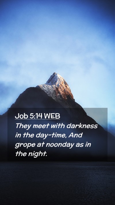 Picture 02 - Job 5:14 WEB Mobile Phone Wallpaper - They meet with darkness in the day-time, And - Mobile Bible Verse Wallpaper