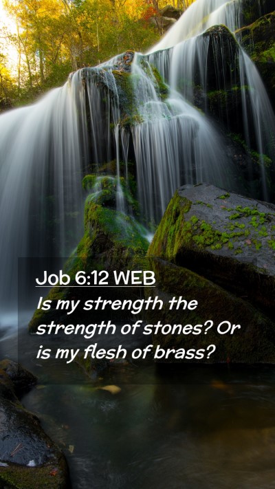 Picture 02 - Job 6:12 WEB Mobile Phone Wallpaper - Is my strength the strength of stones? Or is my - Mobile Bible Verse Wallpaper