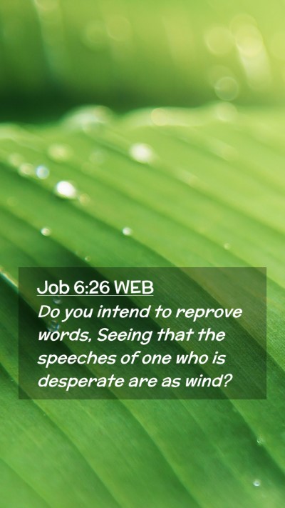 Picture 02 - Job 6:26 WEB Mobile Phone Wallpaper - Do you intend to reprove words, Seeing that the - Mobile Bible Verse Wallpaper
