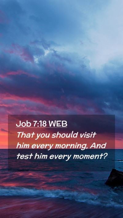Picture 02 - Job 7:18 WEB Mobile Phone Wallpaper - That you should visit him every morning, And test - Mobile Bible Verse Wallpaper