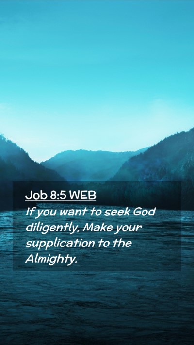 Picture 02 - Job 8:5 WEB Mobile Phone Wallpaper - If you want to seek God diligently, Make your - Mobile Bible Verse Wallpaper