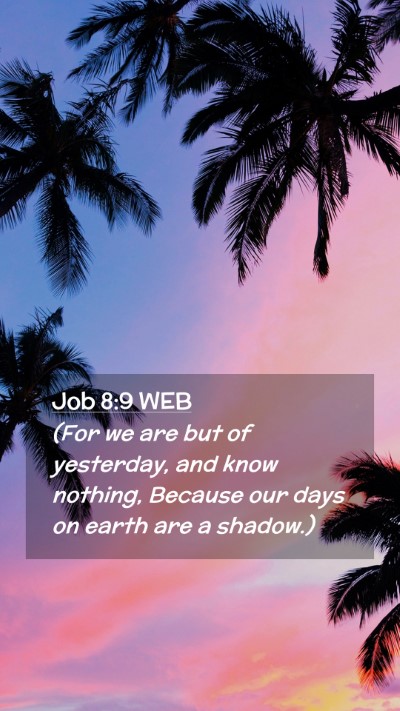 Picture 02 - Job 8:9 WEB Mobile Phone Wallpaper - (For we are but of yesterday, and know nothing, - Mobile Bible Verse Wallpaper