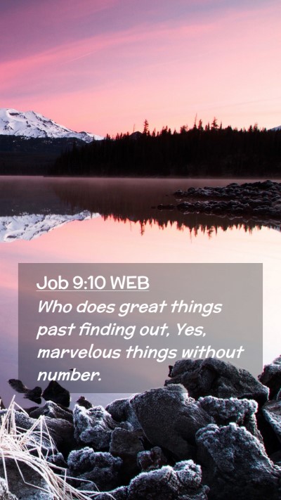 Picture 02 - Job 9:10 WEB Mobile Phone Wallpaper - Who does great things past finding out, Yes, - Mobile Bible Verse Wallpaper