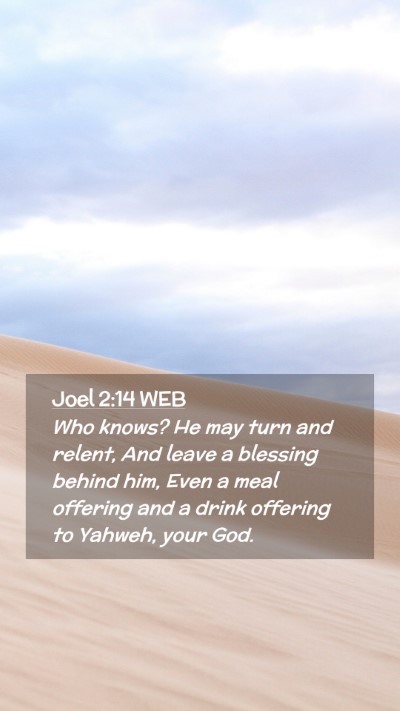 Picture 02 - Joel 2:14 WEB Mobile Phone Wallpaper - Who knows? He may turn and relent, And leave a - Mobile Bible Verse Wallpaper