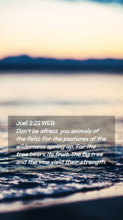 Picture 02 - Joel 2:22 WEB Mobile Phone Wallpaper - Don't be afraid, you animals of the field; For - Mobile Bible Verse Wallpaper