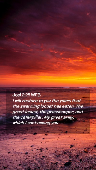 Picture 02 - Joel 2:25 WEB Mobile Phone Wallpaper - I will restore to you the years that the swarming - Mobile Bible Verse Wallpaper