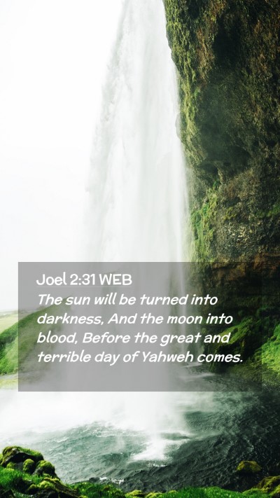 Picture 02 - Joel 2:31 WEB Mobile Phone Wallpaper - The sun will be turned into darkness, And the - Mobile Bible Verse Wallpaper