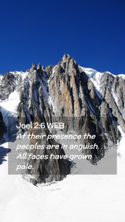 Picture 02 - Joel 2:6 WEB Mobile Phone Wallpaper - At their presence the peoples are in anguish. All - Mobile Bible Verse Wallpaper
