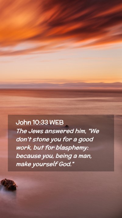 Picture 02 - John 10:33 WEB Mobile Phone Wallpaper - The Jews answered him, 