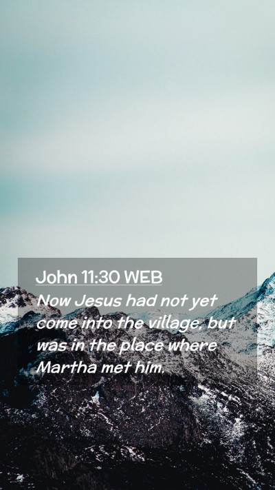 Picture 02 - John 11:30 WEB Mobile Phone Wallpaper - Now Jesus had not yet come into the village, but - Mobile Bible Verse Wallpaper