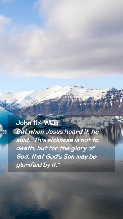 Picture 02 - John 11:4 WEB Mobile Phone Wallpaper - But when Jesus heard it, he said, 