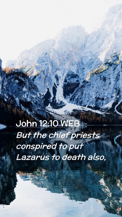 Picture 02 - John 12:10 WEB Mobile Phone Wallpaper - But the chief priests conspired to put Lazarus to - Mobile Bible Verse Wallpaper