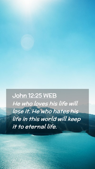 Picture 02 - John 12:25 WEB Mobile Phone Wallpaper - He who loves his life will lose it. He who hates - Mobile Bible Verse Wallpaper