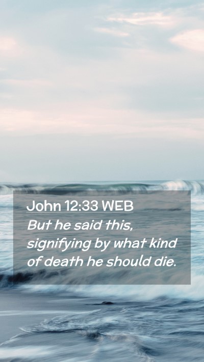 Picture 02 - John 12:33 WEB Mobile Phone Wallpaper - But he said this, signifying by what kind of - Mobile Bible Verse Wallpaper