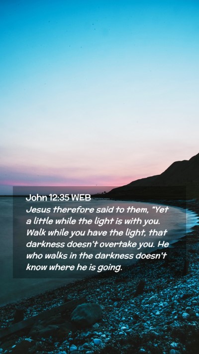 Picture 02 - John 12:35 WEB Mobile Phone Wallpaper - Jesus therefore said to them, 