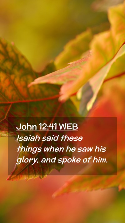 Picture 02 - John 12:41 WEB Mobile Phone Wallpaper - Isaiah said these things when he saw his glory, - Mobile Bible Verse Wallpaper