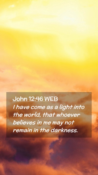 Picture 02 - John 12:46 WEB Mobile Phone Wallpaper - I have come as a light into the world, that - Mobile Bible Verse Wallpaper