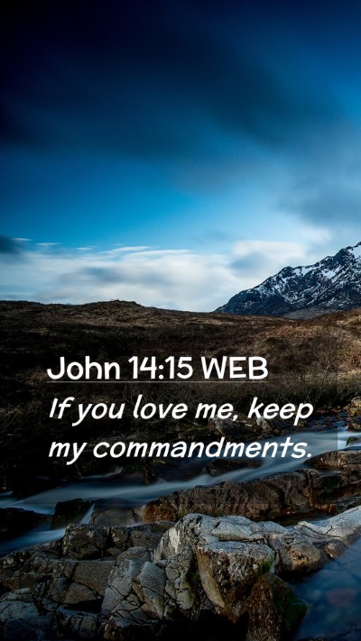 Picture 02 - John 14:15 WEB Mobile Phone Wallpaper - If you love me, keep my - Mobile Bible Verse Wallpaper
