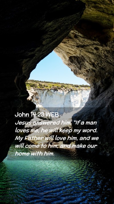 Picture 02 - John 14:23 WEB Mobile Phone Wallpaper - Jesus answered him, 
